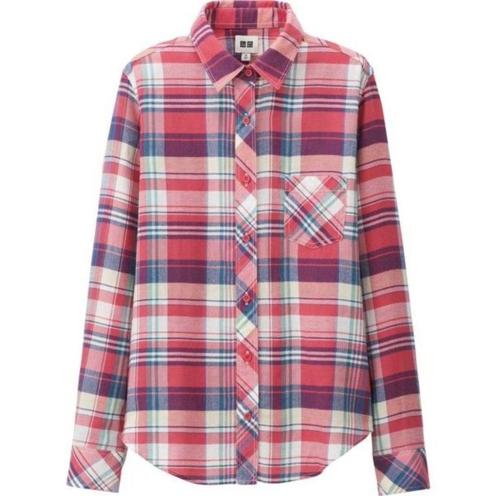 Uniqlo Button Down Shirt, Checkered, 100% cotton